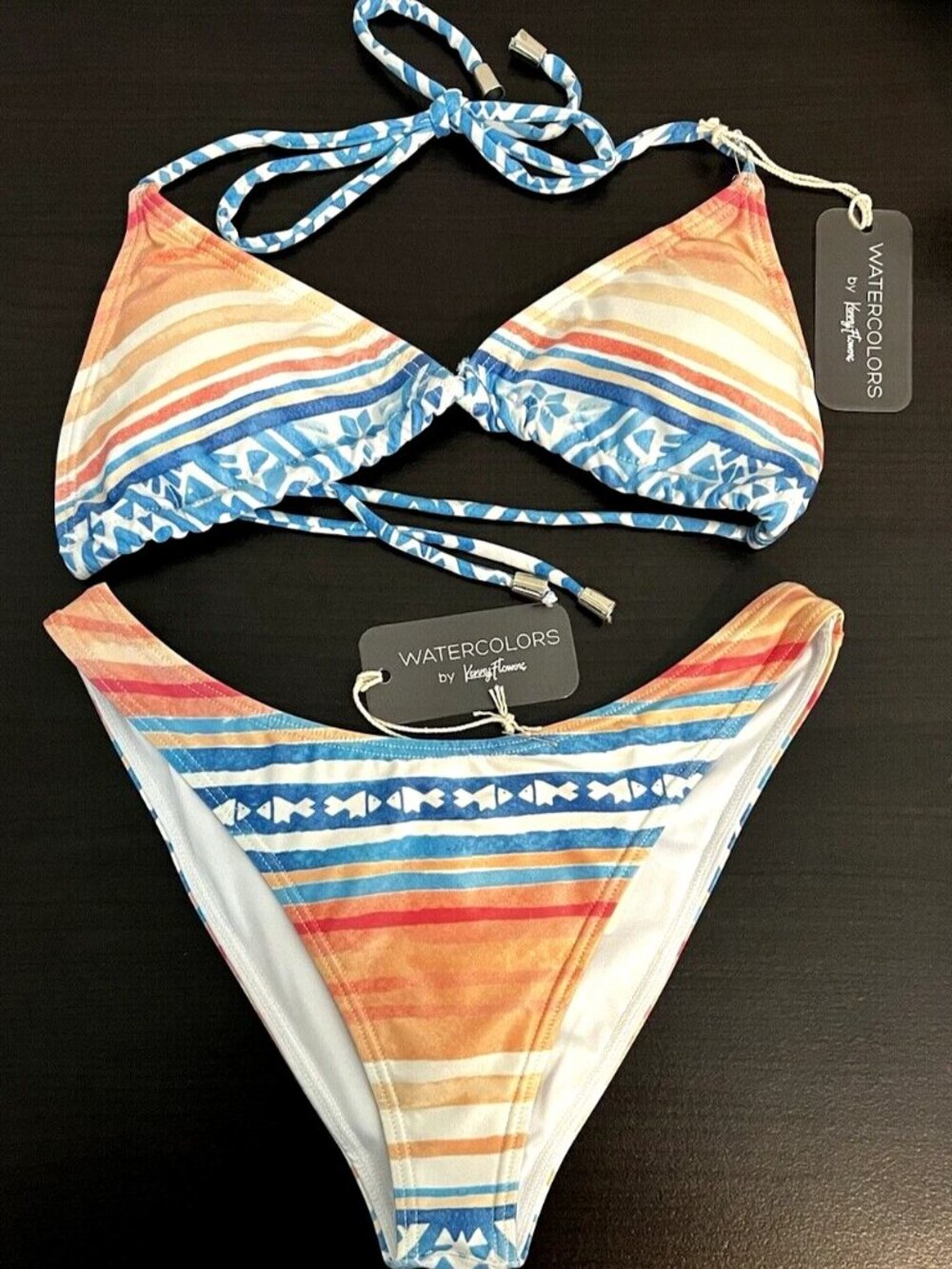 Watercolors by Kenny Flowers New Palmilla Women’s Triangle Bikini Top - Sz Large